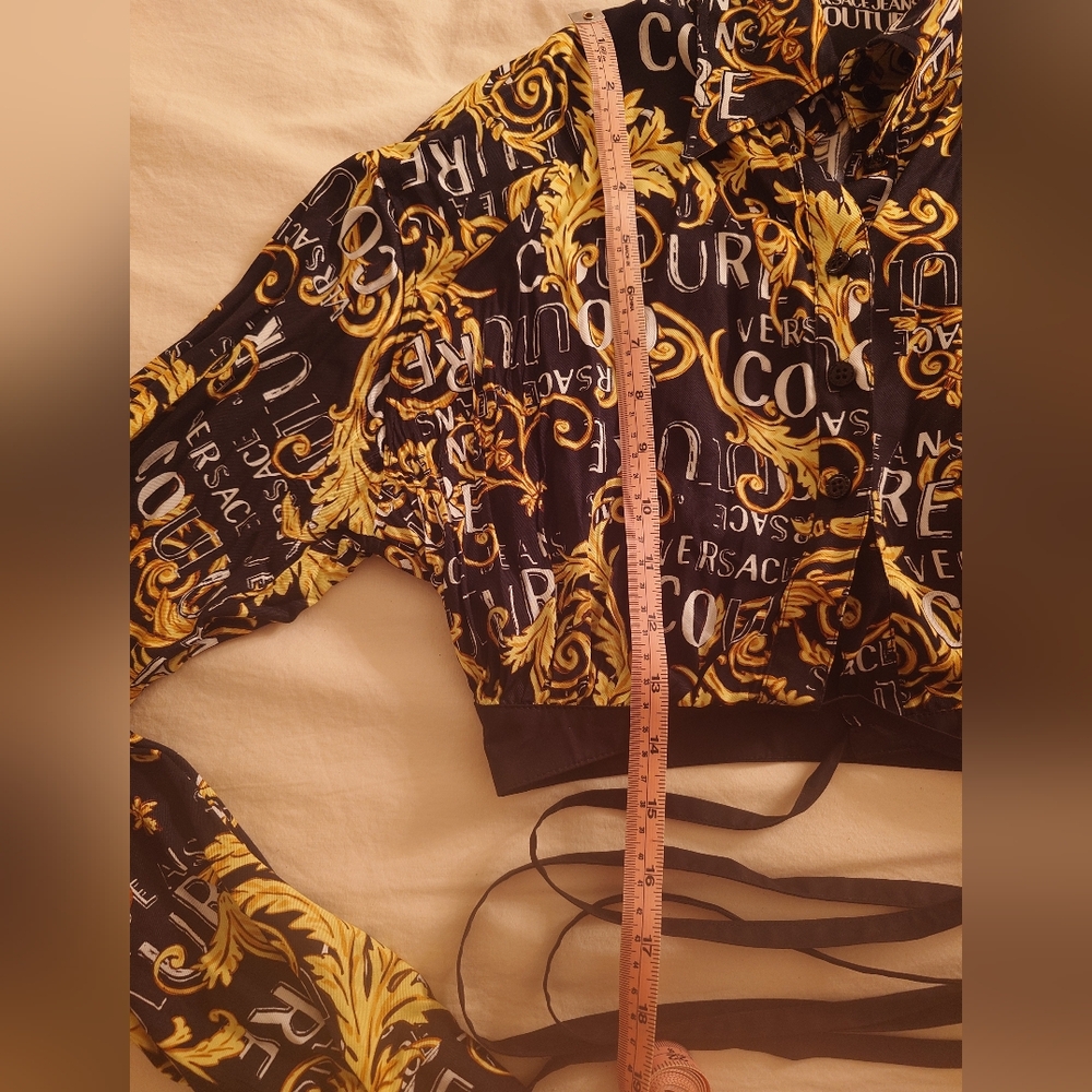 NWOT Logo Baroque VERSACE Cropped Shirt Jacket Bolero XS, S / 40 Barocco Print - Picture 8 of 13